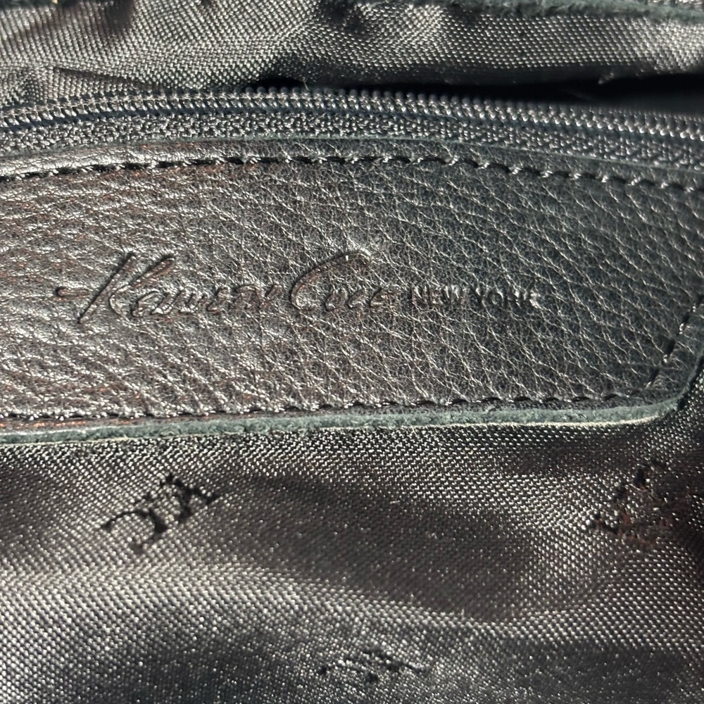 Kenneth Cole New York Black Pebbled Leather Shoulder Hobo Bag - Picture 6 of 17
